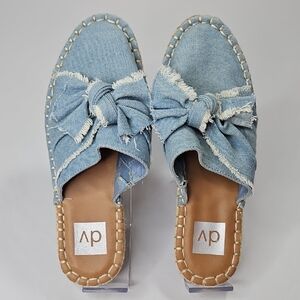 DV by Dolce Vita Light Blue Denim Knot Mule Flats